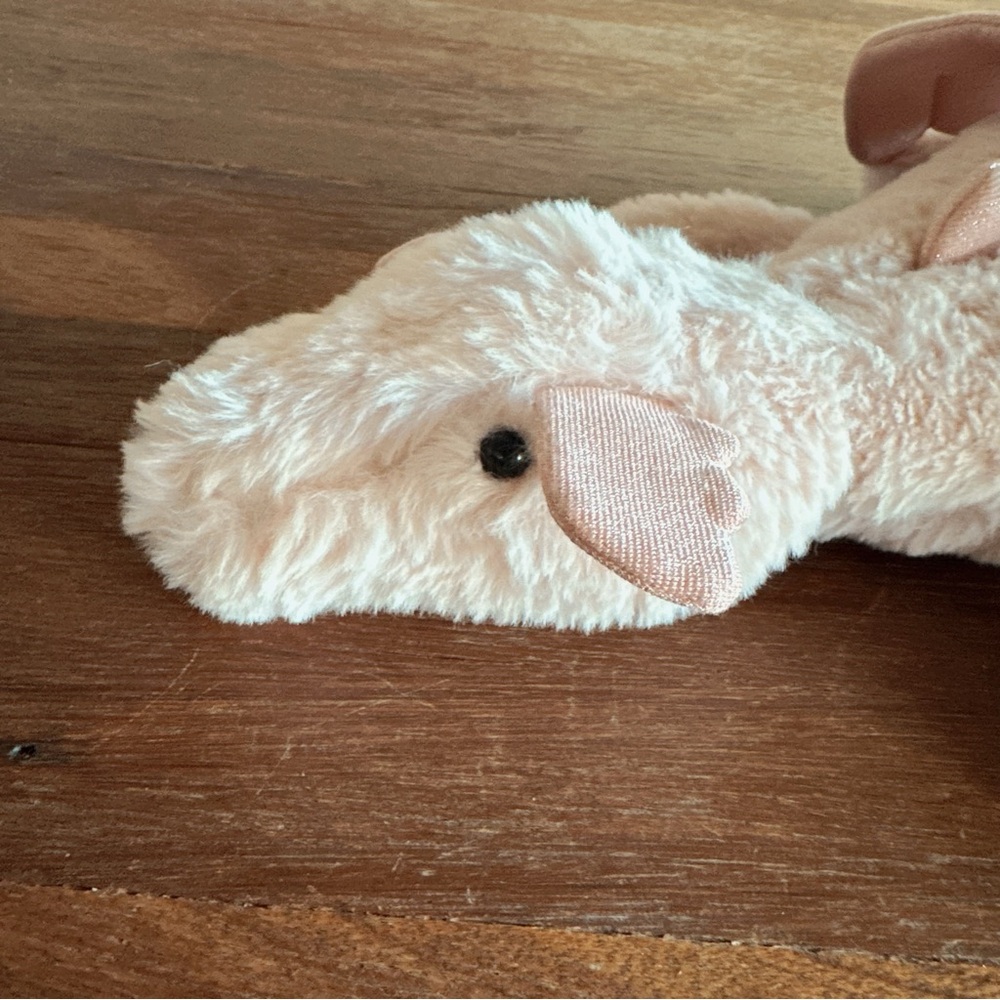 Blush Pink Plush Dragon Jellycat Style Soft Stuffed Animal Toy - Picture 3 of 7